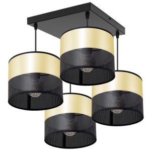 Lampa sufitowa Dora 7054 abażury czarne ze złotem