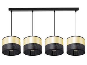 Lampa sufitowa Dora 7055 abażury czarne ze złotem