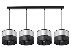 Lampa sufitowa Dora 7055-S abażury czarne ze srebrem