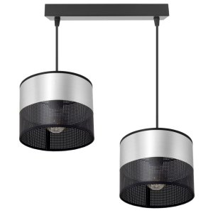Lampa sufitowa Dora 7057-S abażury czarne ze srebrem