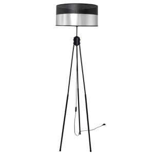 Lampa podłogowa trójnóg Dora 1 abażur 7060/2-S abażur czarny ze srebrem