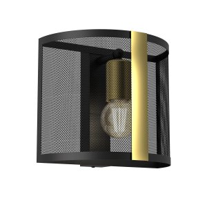 Lampa ścienna Kaga czarna ze złotem 1xE27, 4147
