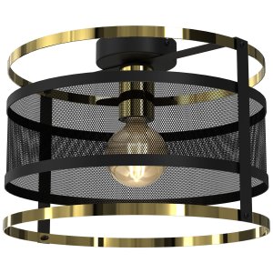 Lampa sufitowa, plafon Rim czarna ze złotem 1xE27, 3902