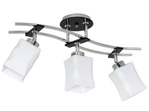 Lampa sufitowa, plafon czarna ze srebrem Derby 3xE27, 0790