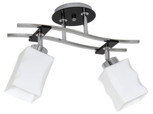 Lampa sufitowa, plafon czarna ze srebrem Derby 2xE27, 0789