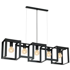 Lampa sufitowa, żyrandol czarny Kartel 5xE27, 0845