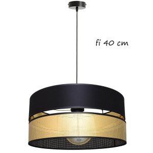 Lampa wisząca pająk Electra 7151/3-Z abażur czarny ze złotem fi 40 cm