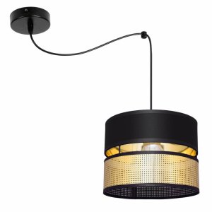 Lampa wisząca pająk Electra 7151-Z abażur czarny ze złotem
