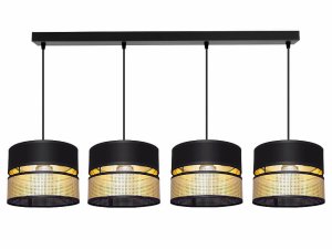 Lampa sufitowa Electra 7155-Z abażury czarne ze złotem
