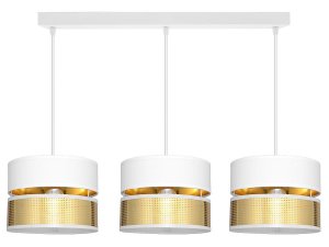 Lampa sufitowa Electra 7153/2-BZ abażury białe ze złotem
