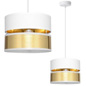 Lampa sufitowa Electra 7151/2-BZ abażur biały ze złotem