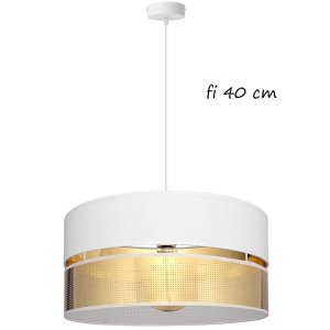 Lampa sufitowa Electra 7151/3-BZ abażur biały ze złotem fi 40 cm
