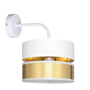 Lampa ścienna Electra 7159-BZ abażur biały ze złotem