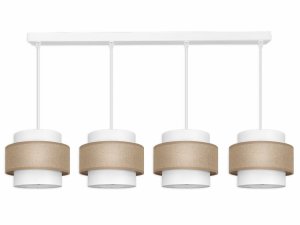 Lampa sufitowa Porto 7255 abażury białe z jutą