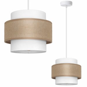 Lampa sufitowa Porto 7251/2 abażur biały z jutą