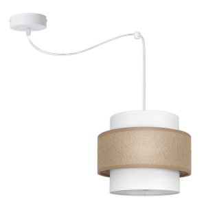 Lampa pająk Porto 7251 abażur biały z jutą