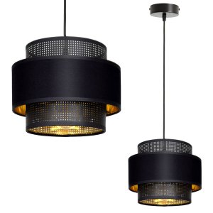 Lampa sufitowa Carmen 7351/2 abażur czarny ze złotem