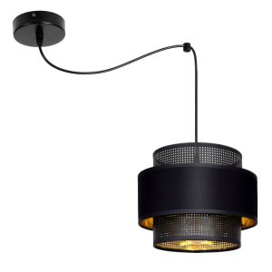 Lampa pająk Carmen 7351 abażur czarny ze złotem