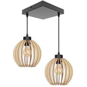 Lampa sufitowa Natural 8028 abażury z drewna