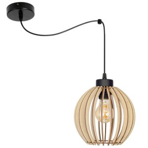 Lampa sufitowa pająk Natural 8021 abażur drewniany