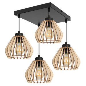 Lampa sufitowa Verno 8054 abażury z drewna