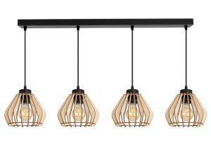 Lampa sufitowa Verno 8055 abażury z drewna