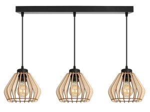 Lampa sufitowa Verno 8053/2 abażury z drewna