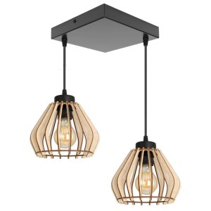 Lampa sufitowa Verno 8058 abażury z drewna