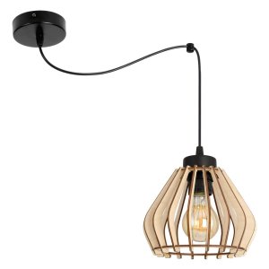 Lampa pająk Verno 8051 abażur drewniany