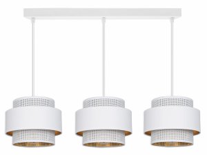 Lampa sufitowa 3 biała Carmen 7293/2 abażury białe ze złotem