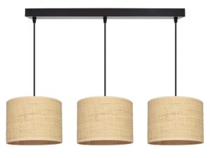 Żyrandol BALI 3 listwa – lampa sufitowa z rattanowymi abażurami 7423/2