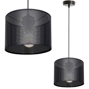 Żyrandol MISTRA 1 – czarna lampa sufitowa z loftowym abażurem 7271/2