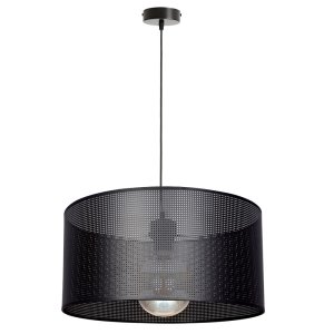 Żyrandol MISTRA 1 – czarna lampa sufitowa z loftowym abażurem 40 cm