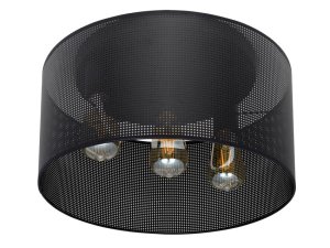 Plafon MISTRA 3 – czarna lampa sufitowa z loftowym abażurem 40 cm
