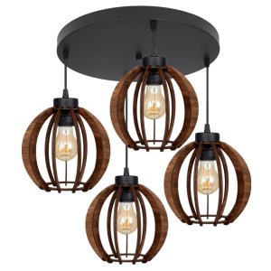 Lampa sufitowa Rustica 8024-B abażury z drewna różne kolory