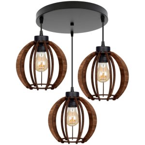 Lampa sufitowa żyrandol Rustica 8026-B abażury z drewna różne kolory
