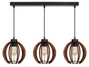 Lampa sufitowa żyrandol Rustica 8023/2-B abażury z drewna różne kolory