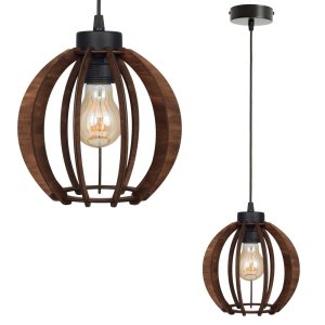 Lampa sufitowa żyrandol Rustica 8021/2-B abażur z drewna różne kolory