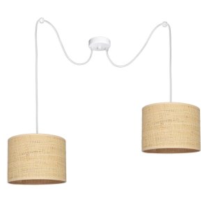 Żyrandol Pająk BALI 2 – lampa sufitowa z rattanowymi abażurami 7422-B biały