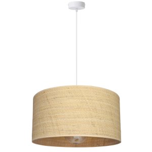 Żyrandol biały BALI 1 – lampa sufitowa z rattanowym abażurem 40 cm