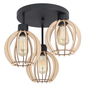 Lampa sufitowa żyrandol Rustica 8036-B abażury z drewna różne kolory 
