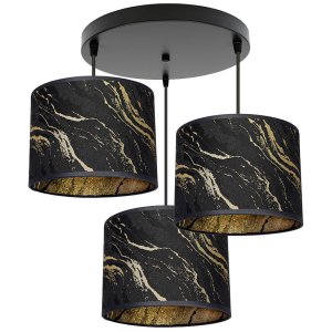Lampa sufitowa Lava Lux 3-punktowa – elegancki czarno-złoty żyrandol | Lampa do salonu, sypialni, pokoju | Polska produkcja