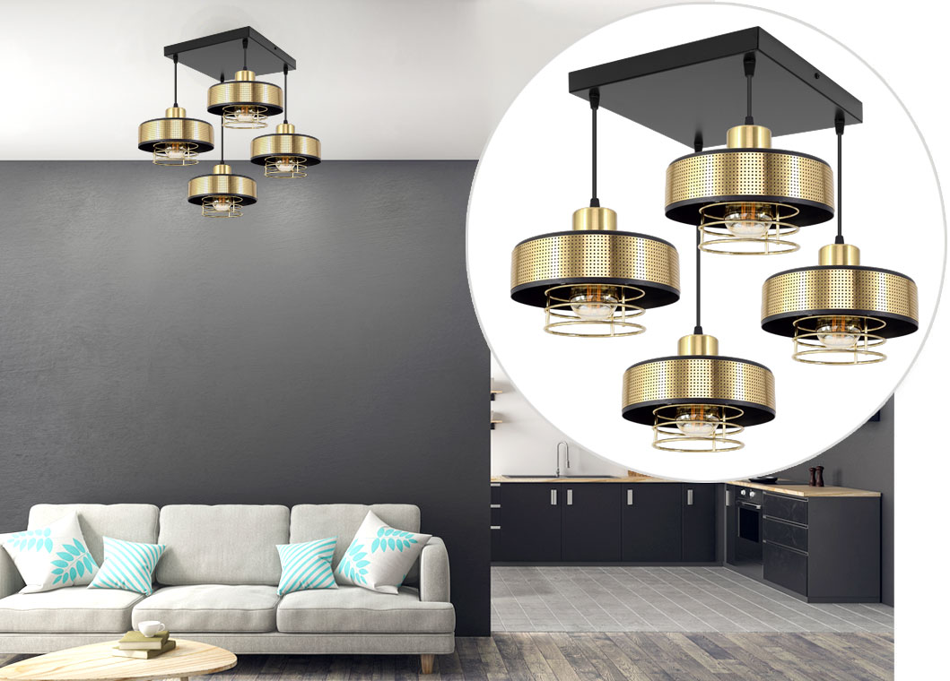 Stylowa lampa wisząca serii Maya TYP:2254-Z-lux 4 klosze