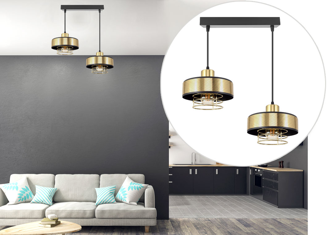 Stylowa lampa wisząca serii Maya TYP:2257-Z-lux, 2 klosze