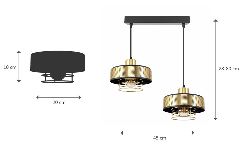 Stylowa lampa wisząca serii Maya TYP:2257-Z-lux 2 klosze