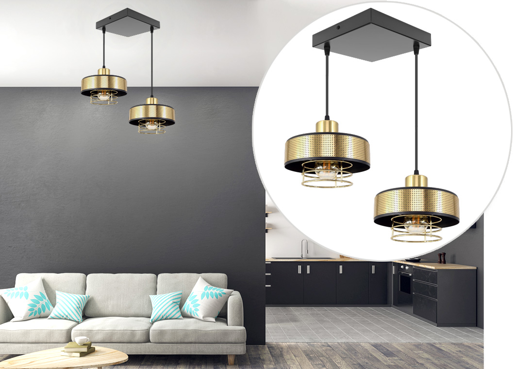 Stylowa lampa wisząca serii Maya TYP:2258-Z-lux 2 klosze