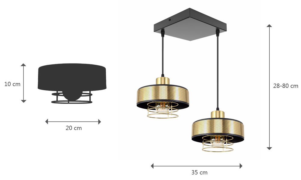 Stylowa lampa wisząca serii Maya TYP:2258-Z-lux, 2 klosze