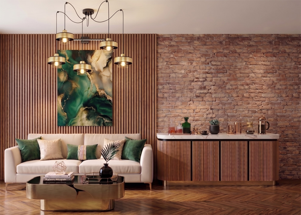 Stylowa lampa wisząca serii Maya TYP:2250-Z-lux 5 klosz