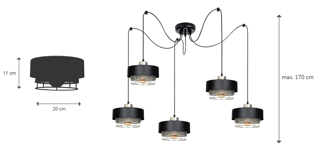 Stylowa lampa wisząca pająk serii Lumina TYP:8650-Z