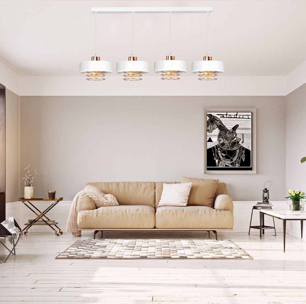 Stylowa lampa wisząca serii Maya TYP:2255-BM 4 klosze